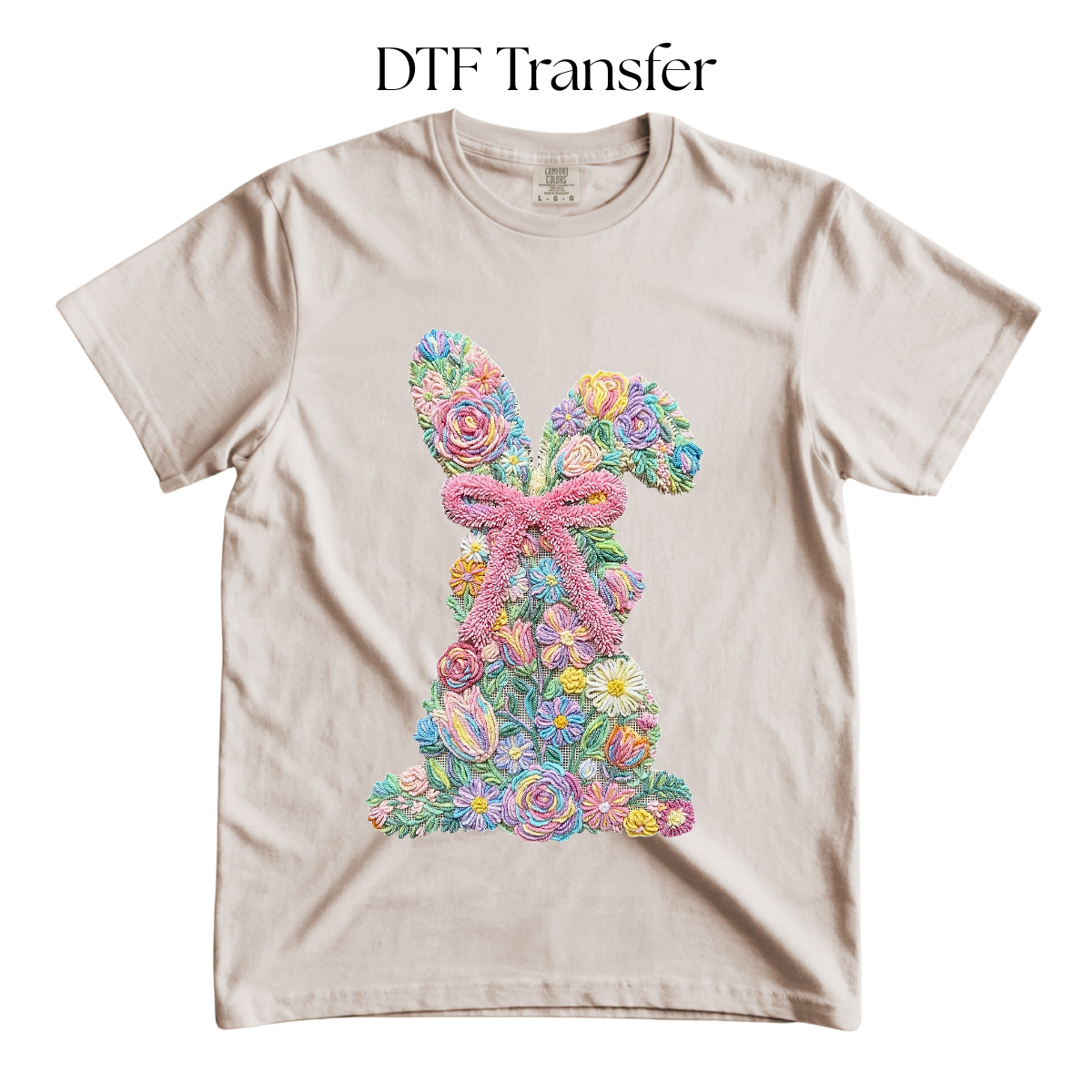 Floral Bunny DTF Transfer