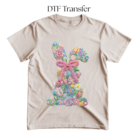 Floral Bunny DTF Transfer