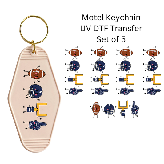 Footballs Things Set of 5 Keychain Transfers