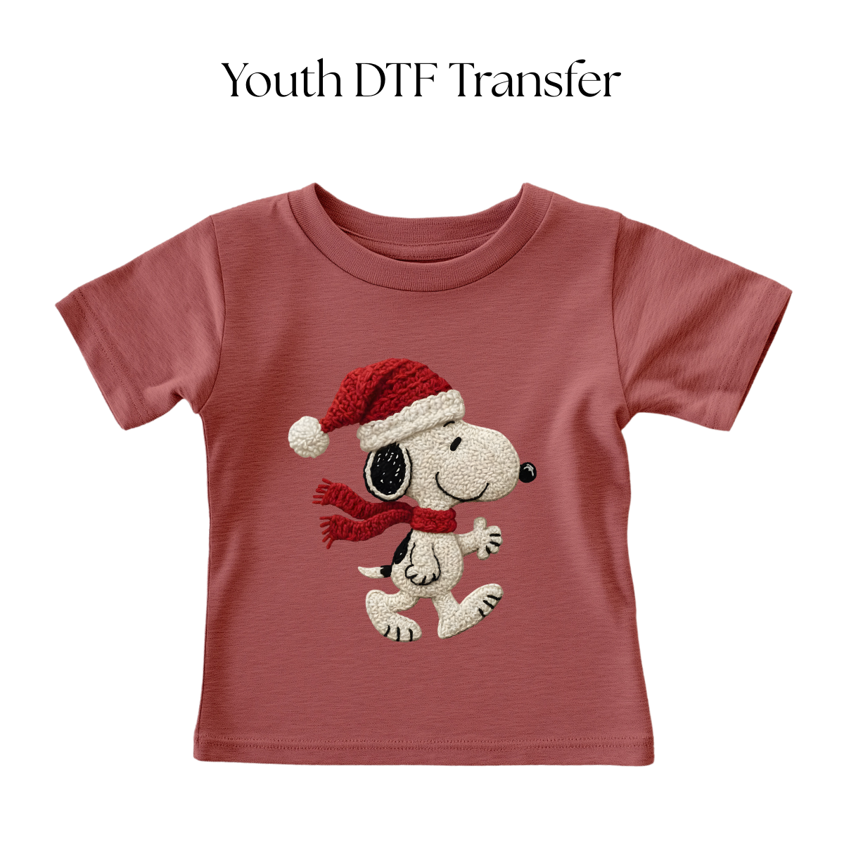 Youth Snoop Santa Hat Faux Knitted DTF Transfer
