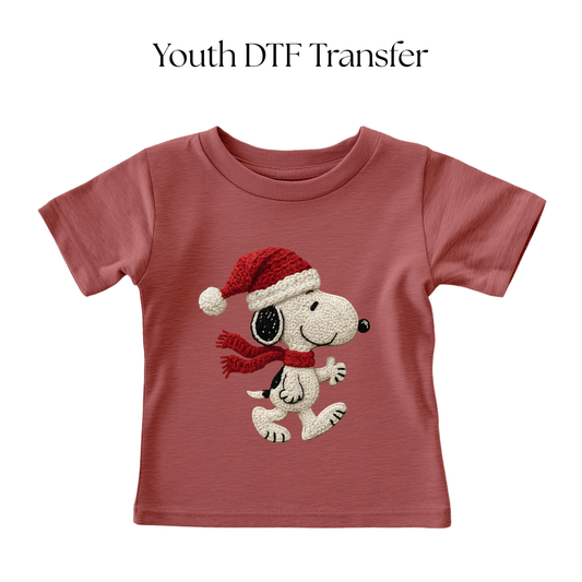 Youth Snoop Santa Hat Faux Knitted DTF Transfer