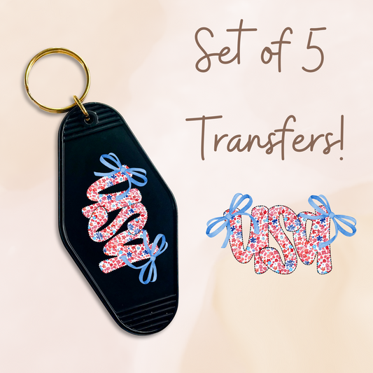 USA Floral MOTEL KEYCHAIN Transfer