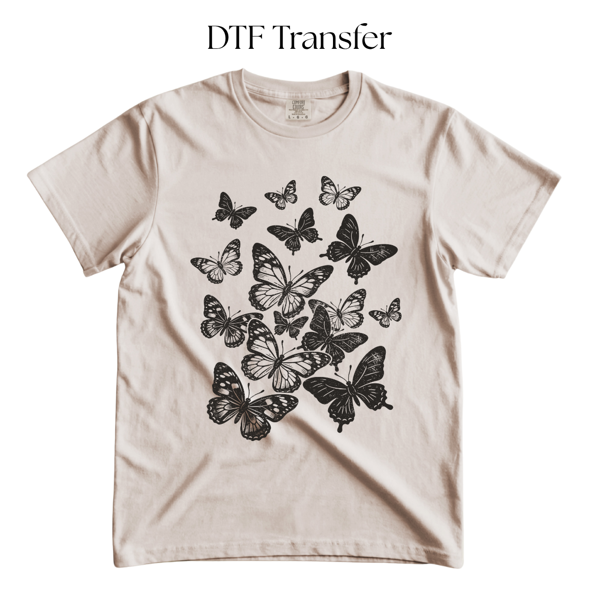 Butterflies Single Color DTF Transfer