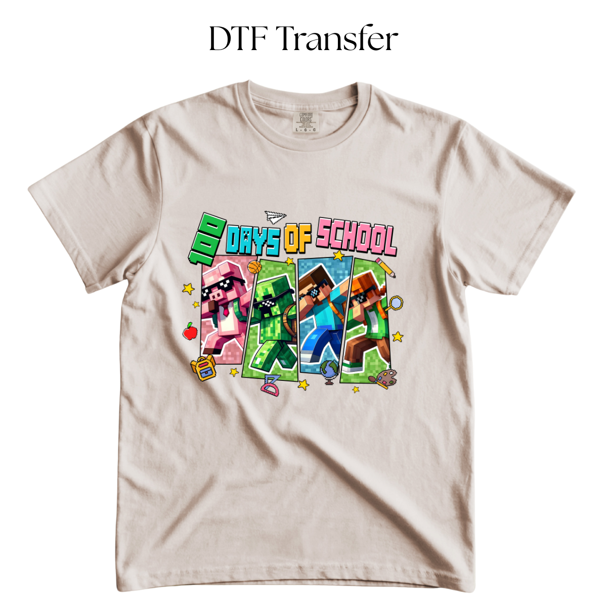 Mine Game 100 Days of School DTF Transfer