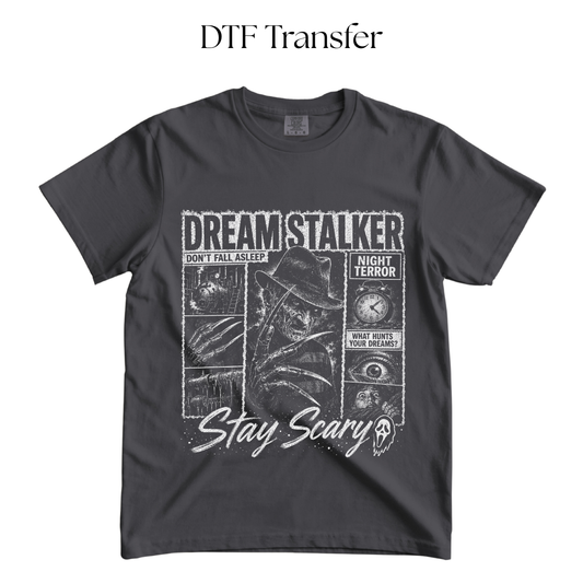 Dream Stalker Single Color DTF Transfer (Press on Black)