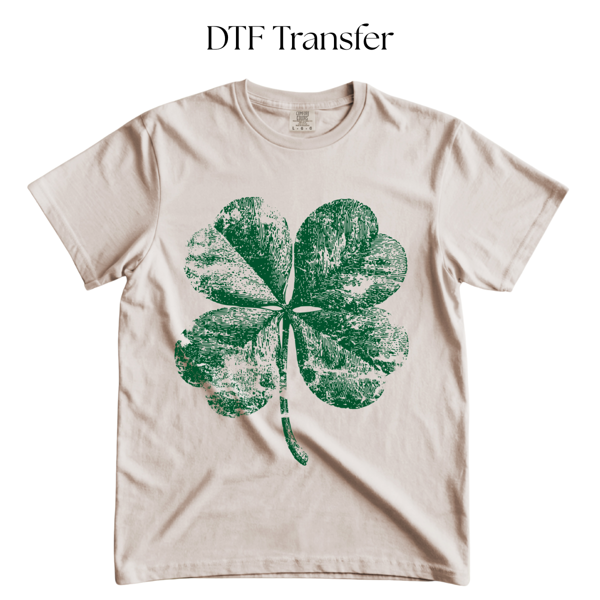 Green Clover Single Color DTF Transfer