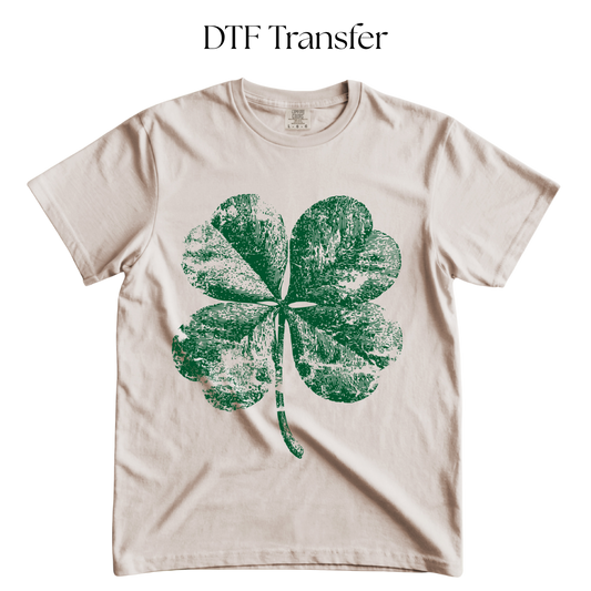 Green Clover Single Color DTF Transfer