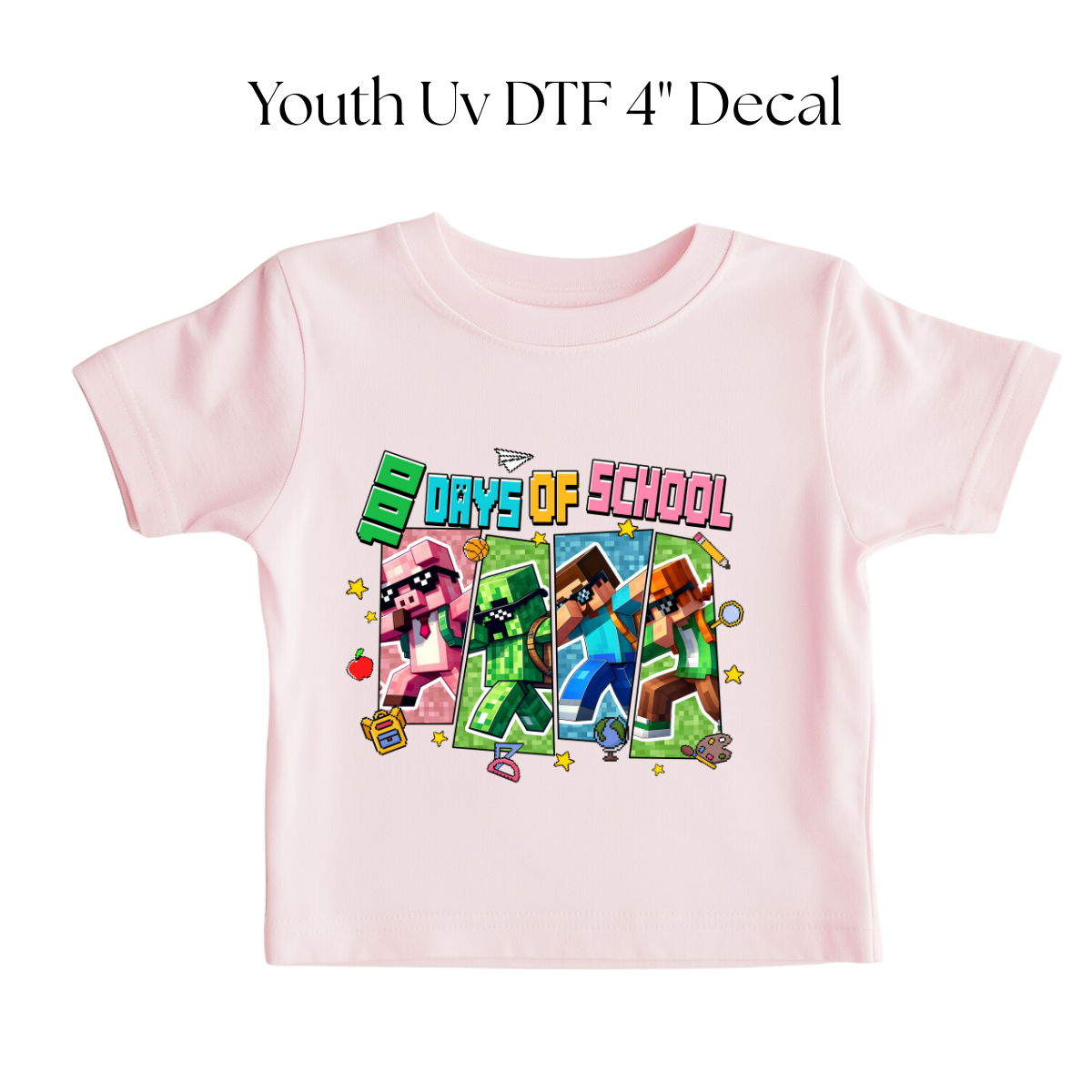 YOUTH Mine Game 100 Days of School DTF Transfer