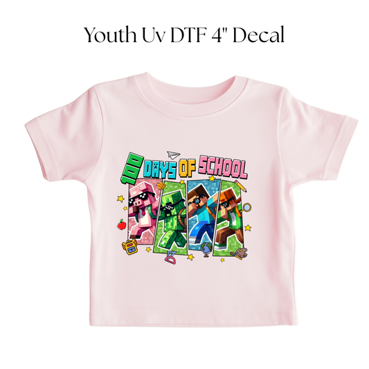 YOUTH Mine Game 100 Days of School DTF Transfer