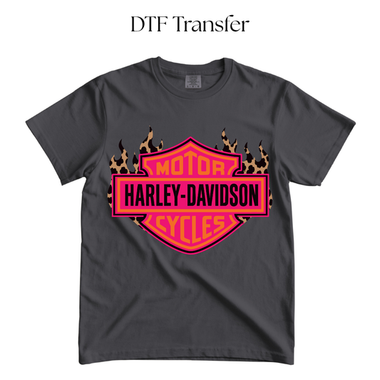 Pink Harley DTF Transfer