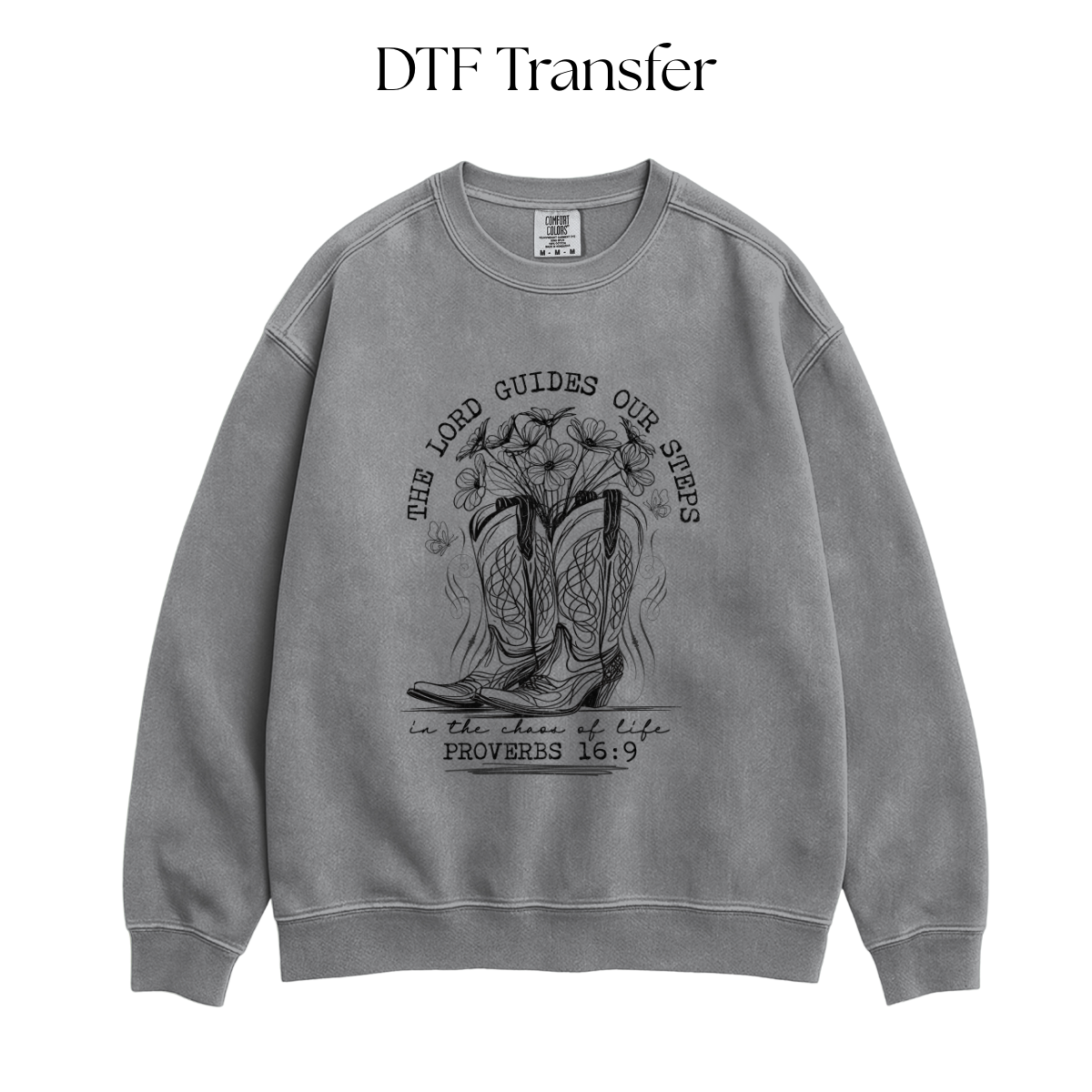 The Lord Guides Our Steps Single Color DTF Transfer