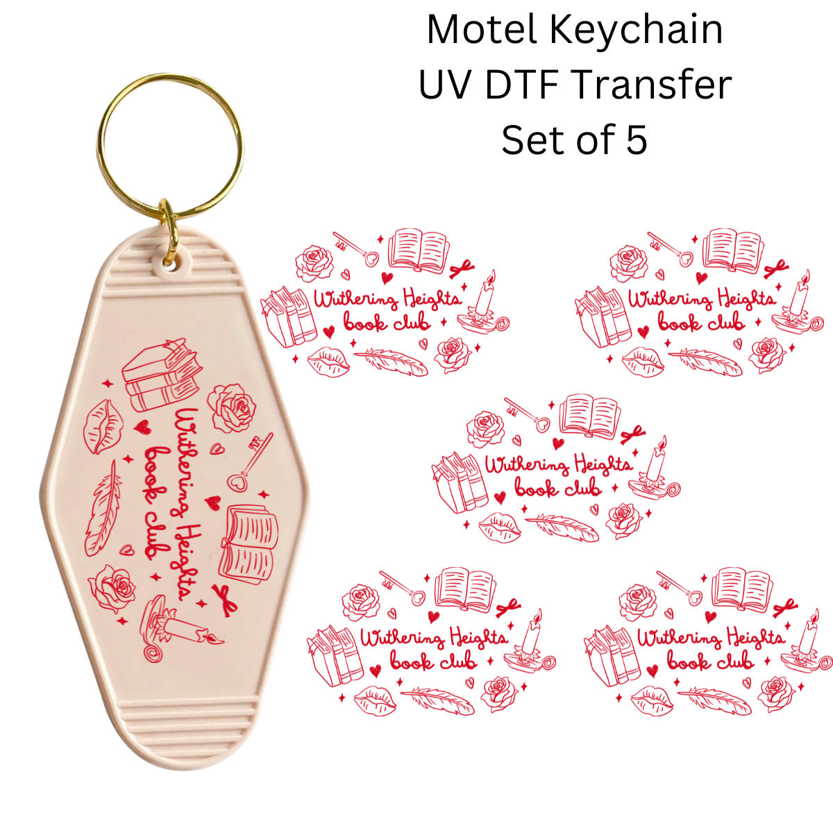 WH Book Club Set of 5 Keychain Transfers