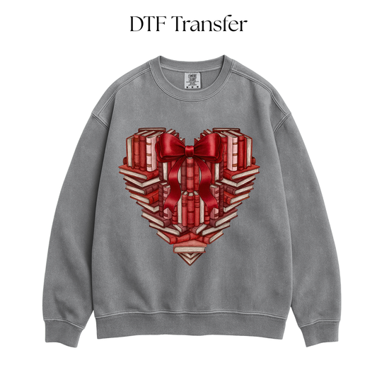 Red Books Heart DTF Transfer