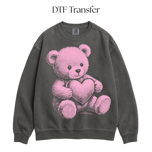Pink Teddy Single Color DTF Transfer