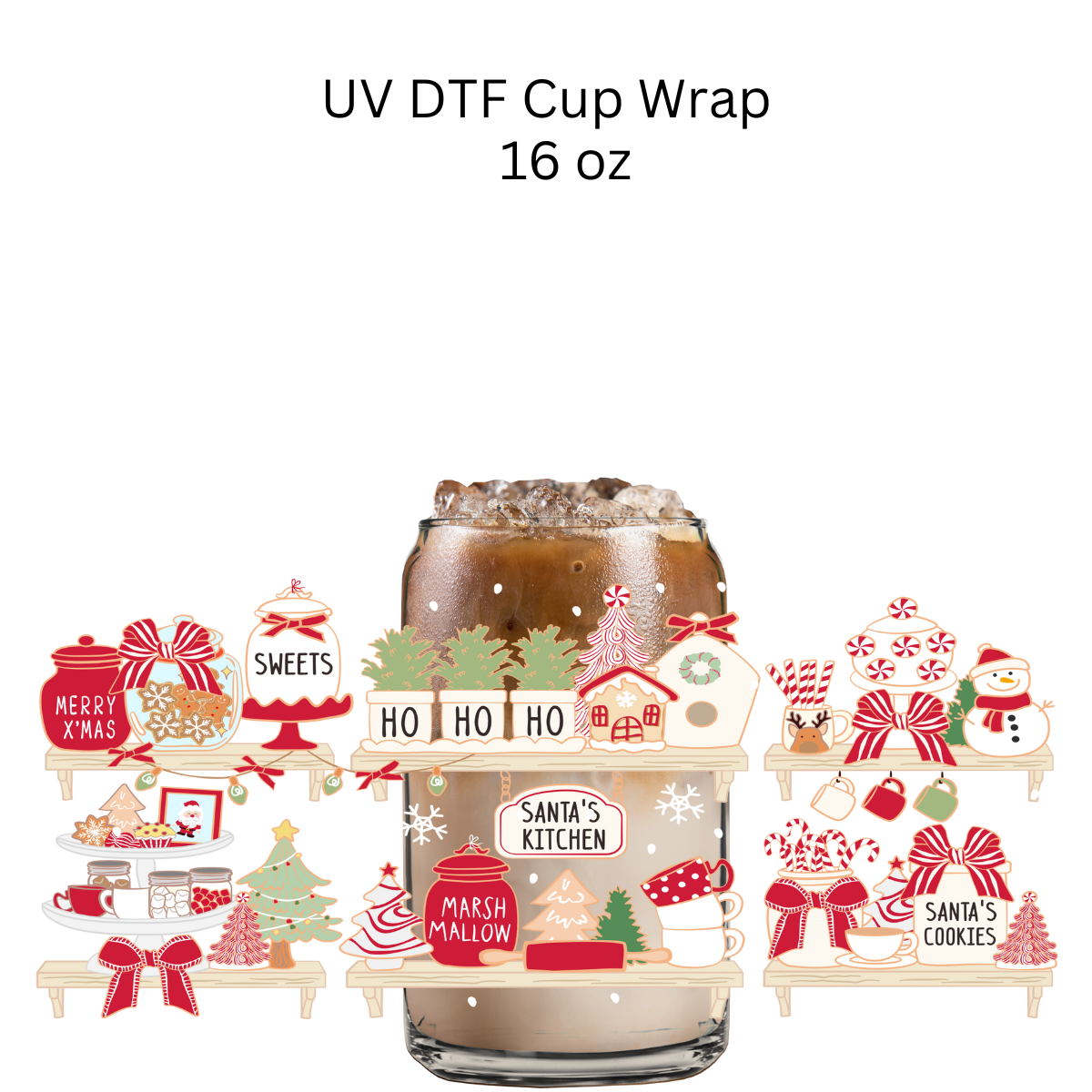 Santa’s Kitchen UV DTF Cup Wrap