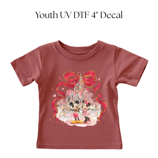 YOUTH Enchanted Mouse Valentines Castle DTF Transfer