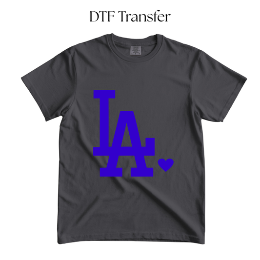 Blue LA Single Color DTF Transfer