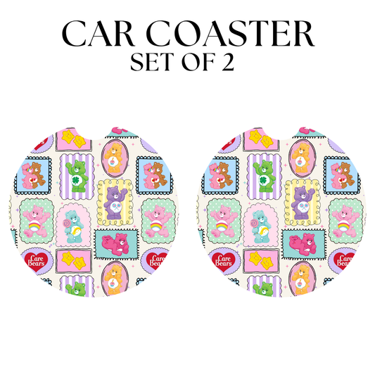 Colorful Bears UV DTF Car Coaster