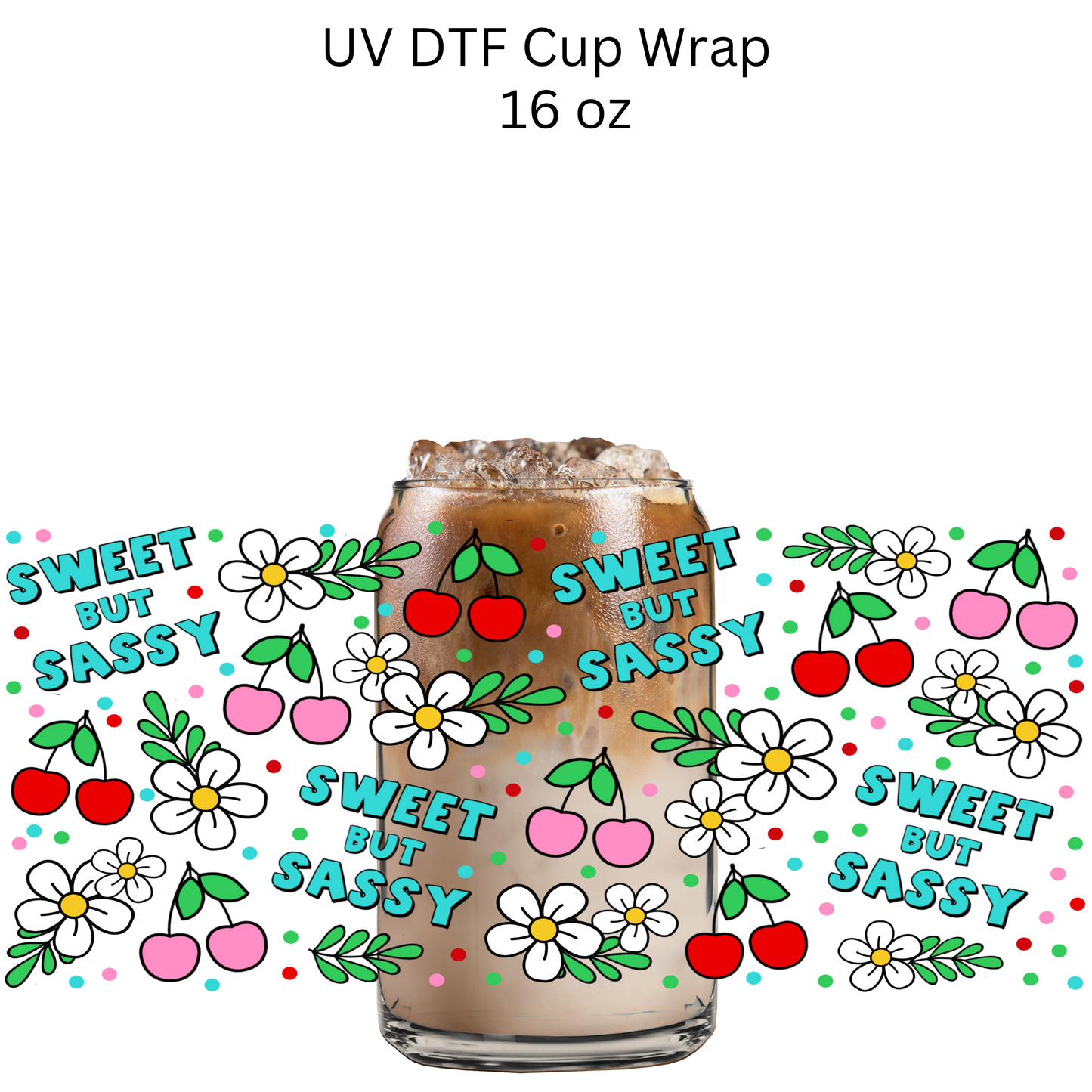 Sweet but Sassy Cherries UV DTF Cup Wrap