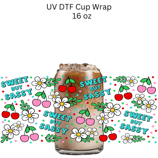 Sweet but Sassy Cherries UV DTF Cup Wrap