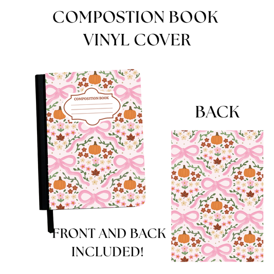 Pumpkin Bows Composition Notebook Vinyl Cover