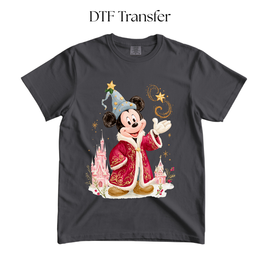 Christmas Mouse Wizard DTF Transfer