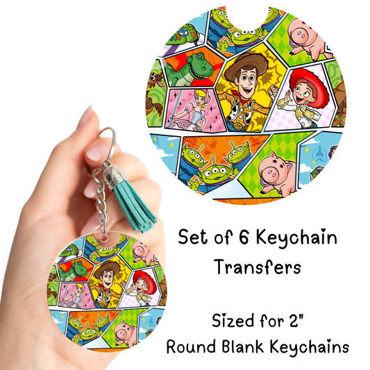 Colorful story Friends Keychain Transfer Set of 6