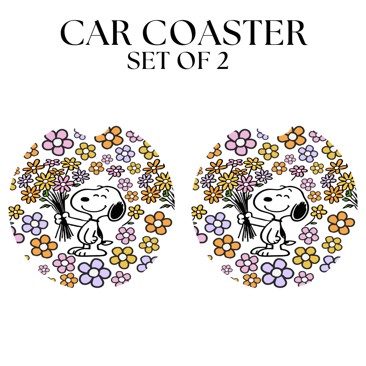 Floral Snoop UV DTF Car Coaster