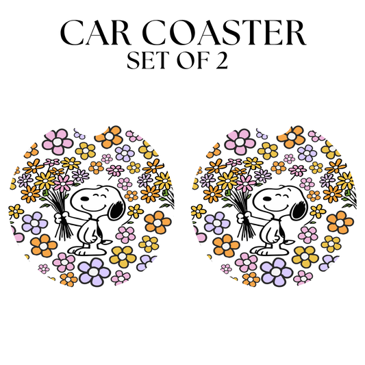 Floral Snoop UV DTF Car Coaster