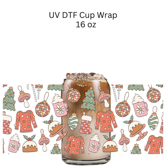 Christmas Ugly Sweater Deco UV DTF Cup Wrap
