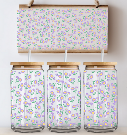 Small Purple Flowers UV DTF Wrap DOUBLE SIDED