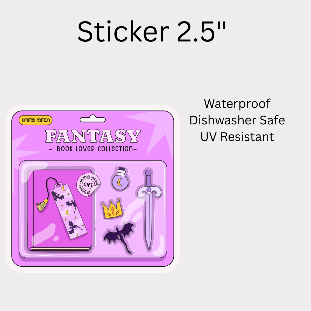 Fantasy Collection Ticket White Vinyl Sticker 2.5"