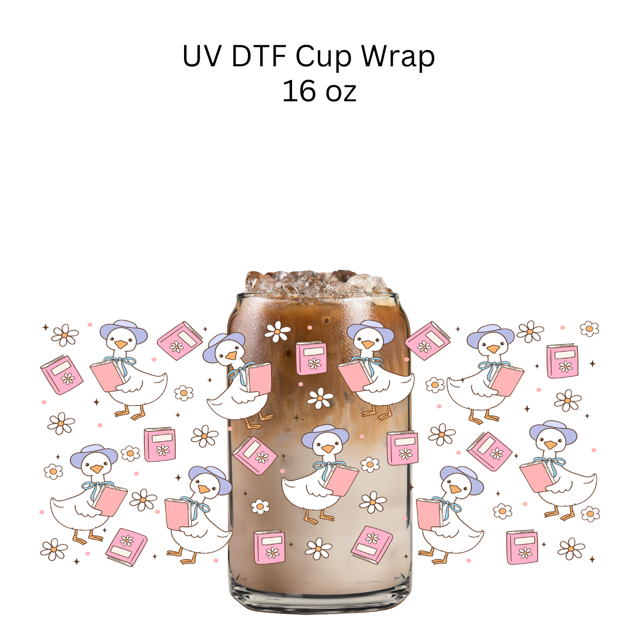 Goose and Pink Books UV DTF Cup Wrap