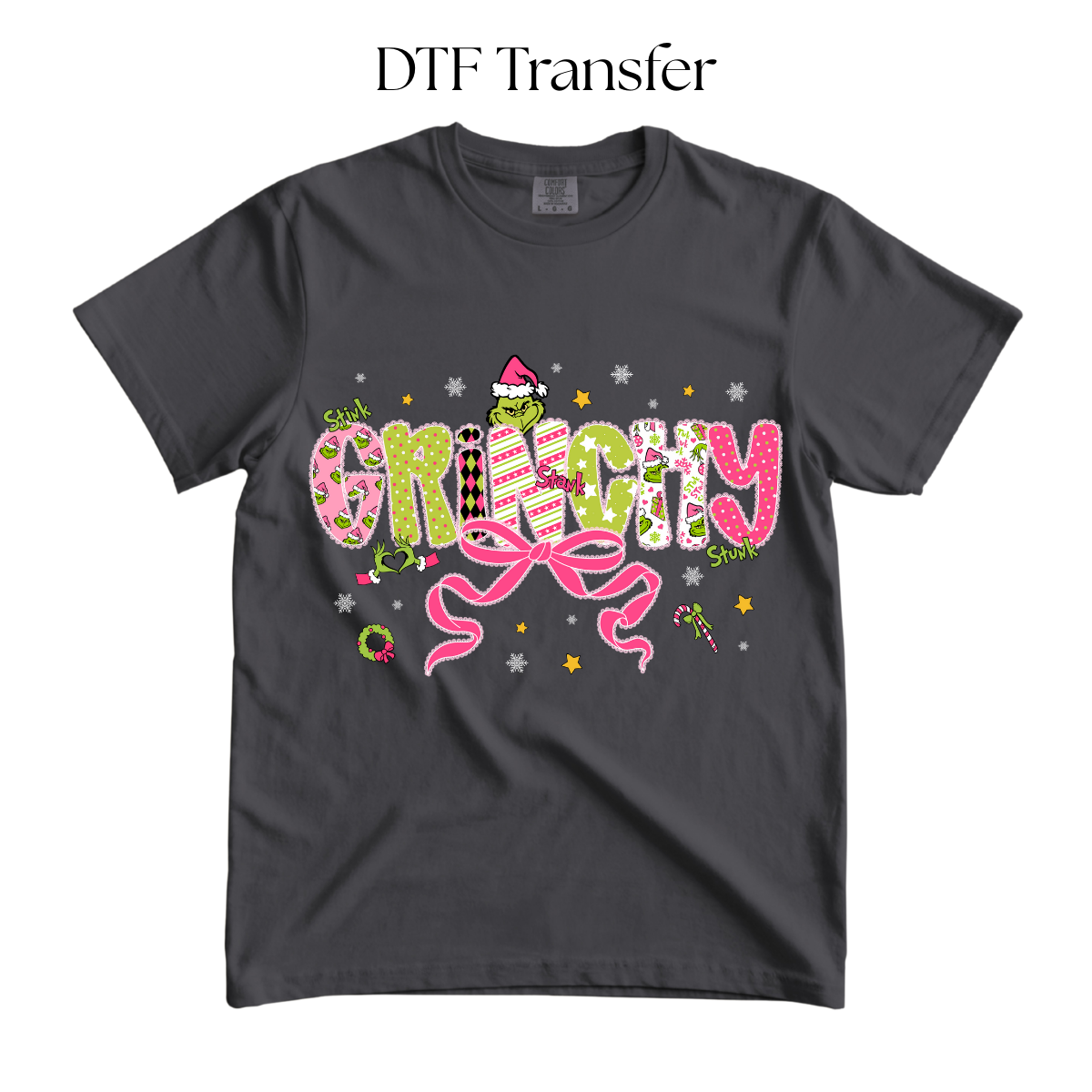 Green Monster Lace Bow DTF Transfer