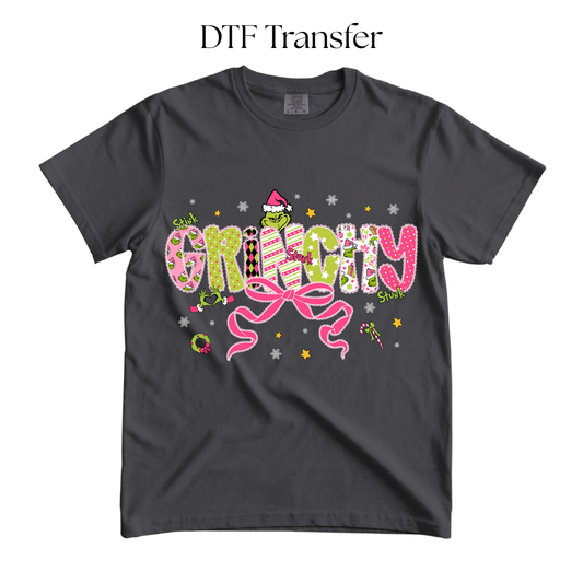 Green Monster Lace Bow DTF Transfer