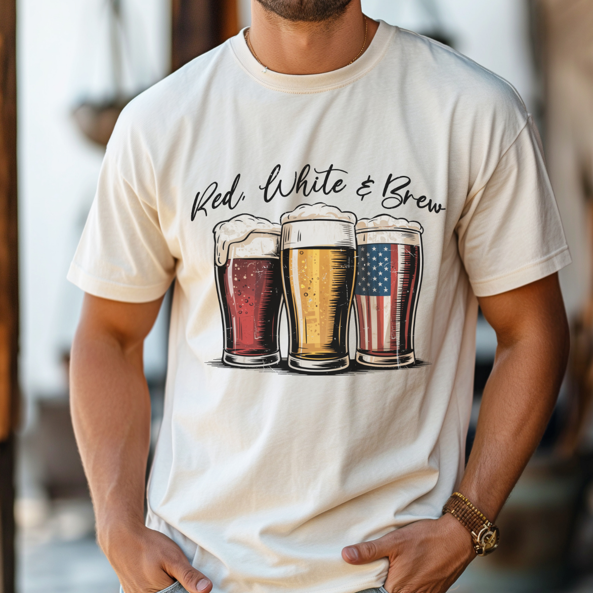 Red White and Brew Dtf Transfer (Print to Order)
