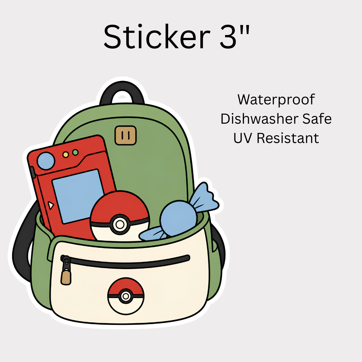 Poke Backpack White Vinyl Sticker