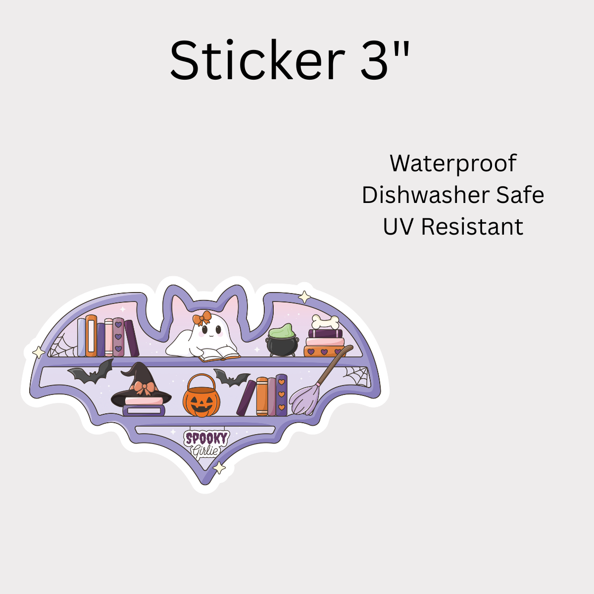 Bat Shelf White Vinyl Sticker