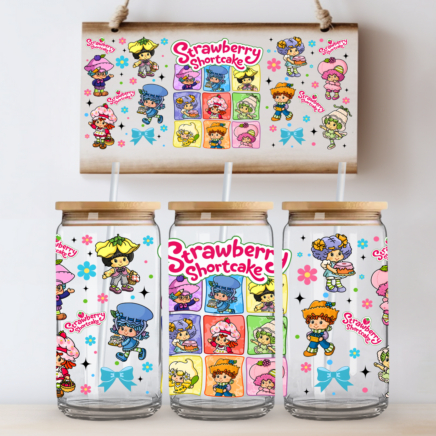Strawberry and Friends UV DTF Cup Wrap