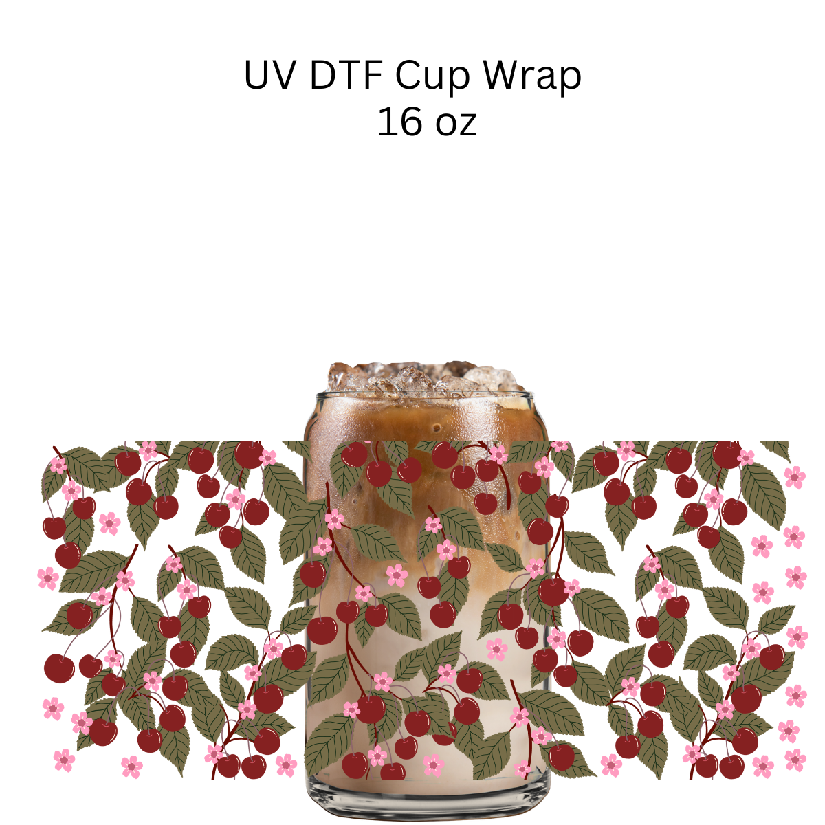 Dark Cherries UV DTF Cup Wrap