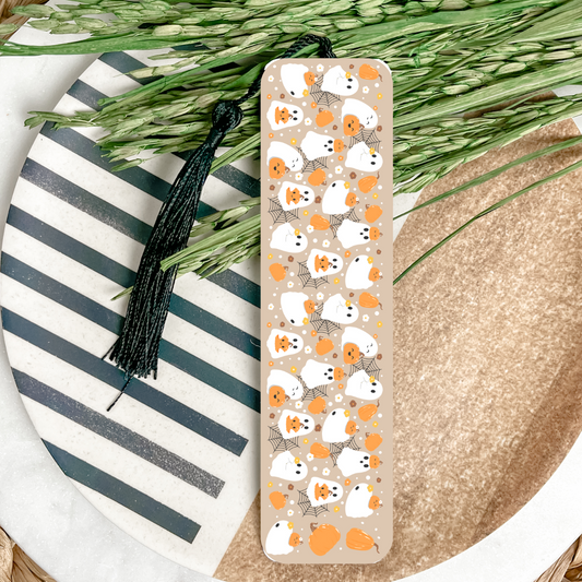 Ghost Pumpkin Bookmark DOUBLE SIDED