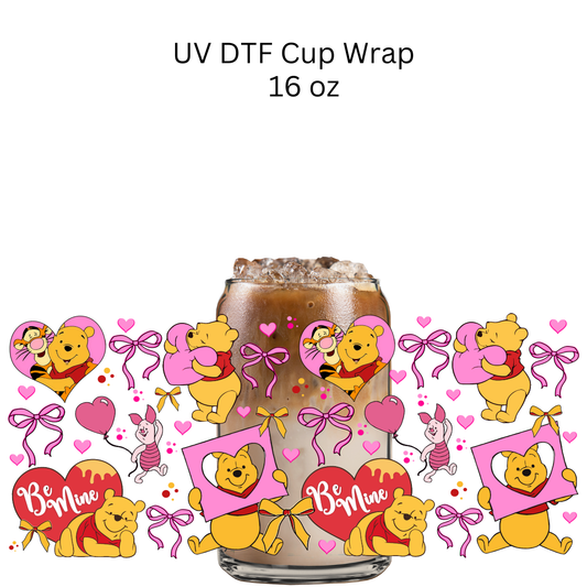 Be Mine Bear UV DTF Cup Wrap