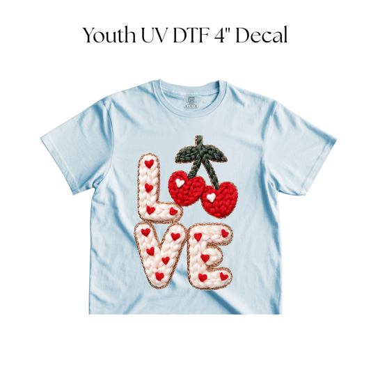 YOUTH Cherry Love Faux Yarn DTF Transfer
