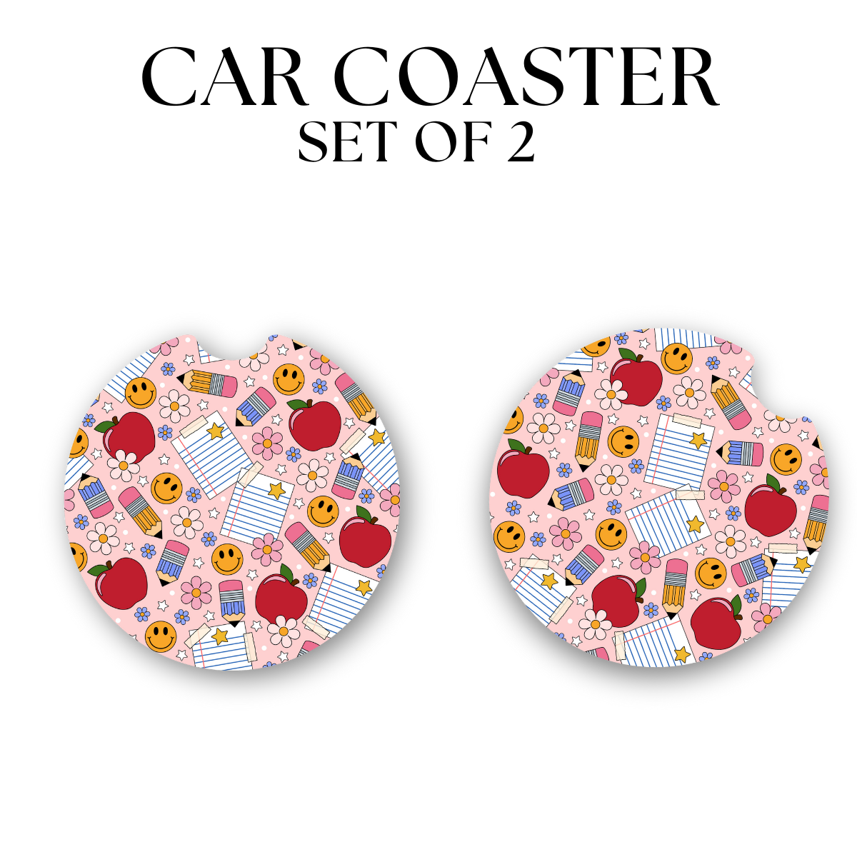 School Things Coaster UV DTF Transfer