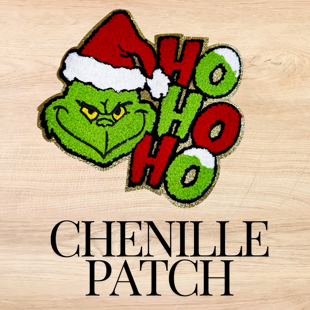 Green Monster HO HO HO Chenille Patch