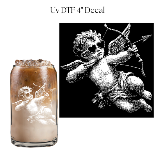 White Cupid 4” UV DTF Decal