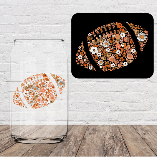 Floral Football 4" UV DTF (Print to Order)