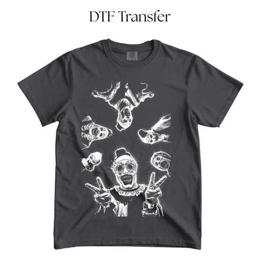 Art Looking Down Single Color DTF Transfer (Press on Black)