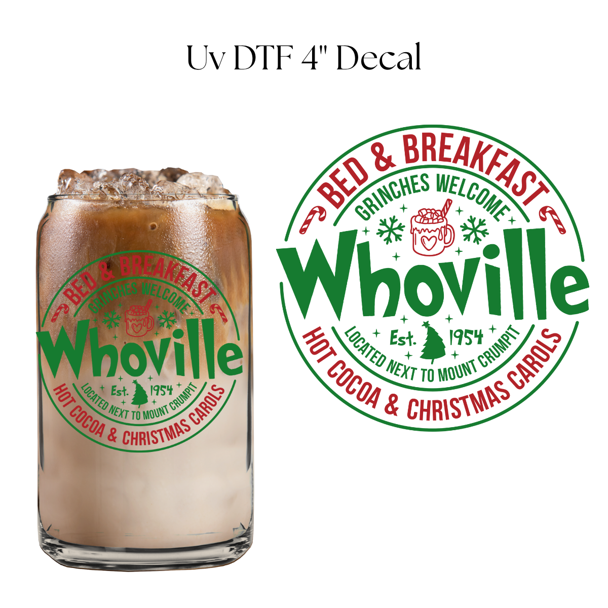 Bed Breakfast Green Monster 4” UV DTF Decal