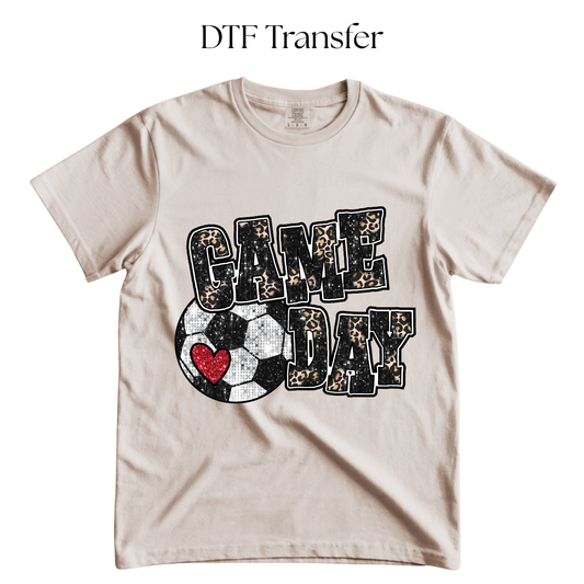 Glitter Soccer Game Day DTF Transfer